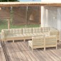 vidaXL 8-tlg. Garten-Lounge-Set mit Creme Kissen Massivholz Kiefer vidaXL 8-tlg. Garten-Lounge-Set mit Creme Kissen Massivholz Kiefer