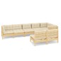 vidaXL 8-tlg. Garten-Lounge-Set mit Creme Kissen Massivholz Kiefer vidaXL 8-tlg. Garten-Lounge-Set mit Creme Kissen Massivholz Kiefer