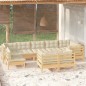 vidaXL 9-tlg. Garten-Lounge-Set mit Creme Kissen Massivholz Kiefer vidaXL 9-tlg. Garten-Lounge-Set mit Creme Kissen Massivholz Kiefer