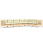 vidaXL 7-tlg. Garten-Lounge-Set mit Creme Kissen Massivholz Kiefer vidaXL 7-tlg. Garten-Lounge-Set mit Creme Kissen Massivholz Kiefer