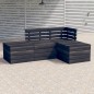 4-tlg. Garten-Sofagarnitur aus Paletten Kiefernholz Dunkelgrau 4-tlg. Garten-Sofagarnitur aus Paletten Kiefernholz Dunkelgrau