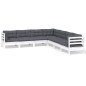 vidaXL 7-tlg. Garten-Lounge-Set mit Kissen Weiß Kiefer Massivholz vidaXL 7-tlg. Garten-Lounge-Set mit Kissen Weiß Kiefer Massivholz