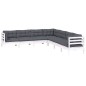 vidaXL 7-tlg. Garten-Lounge-Set mit Kissen Weiß Kiefer Massivholz vidaXL 7-tlg. Garten-Lounge-Set mit Kissen Weiß Kiefer Massivholz