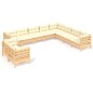 vidaXL 10-tlg. Garten-Lounge-Set mit Creme Kissen Massivholz Kiefer vidaXL 10-tlg. Garten-Lounge-Set mit Creme Kissen Massivholz Kiefer