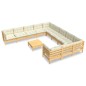 vidaXL 12-tlg. Garten-Lounge-Set mit Creme Kissen Kiefernholz vidaXL 12-tlg. Garten-Lounge-Set mit Creme Kissen Kiefernholz