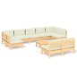 vidaXL 10-tlg. Garten-Lounge-Set mit Creme Kissen Massivholz Kiefer vidaXL 10-tlg. Garten-Lounge-Set mit Creme Kissen Massivholz Kiefer