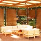 vidaXL 10-tlg. Garten-Lounge-Set mit Creme Kissen Massivholz Kiefer vidaXL 10-tlg. Garten-Lounge-Set mit Creme Kissen Massivholz Kiefer