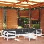vidaXL 8-tlg. Garten-Lounge-Set mit Kissen Weiß Kiefernholz vidaXL 8-tlg. Garten-Lounge-Set mit Kissen Weiß Kiefernholz
