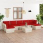 8-tlg. Garten-Sofagarnitur aus Paletten mit Kissen Fichtenholz 8-tlg. Garten-Sofagarnitur aus Paletten mit Kissen Fichtenholz