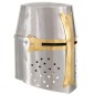 vidaXL Mittelalterlicher Kreuzritter-Helm Antik Replik LARP Silbern Stahl 