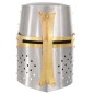 vidaXL Mittelalterlicher Kreuzritter-Helm Antik Replik LARP Silbern Stahl 