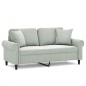 vidaXL 2-Sitzer-Sofa mit Zierkissen Hellgrau 140 cm Samt vidaXL 2-Sitzer-Sofa mit Zierkissen Hellgrau 140 cm Samt