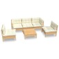 vidaXL 6-tlg. Garten-Lounge-Set mit Creme Kissen Massivholz Kiefer vidaXL 6-tlg. Garten-Lounge-Set mit Creme Kissen Massivholz Kiefer