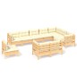vidaXL 10-tlg. Garten-Lounge-Set mit Creme Kissen Massivholz Kiefer vidaXL 10-tlg. Garten-Lounge-Set mit Creme Kissen Massivholz Kiefer