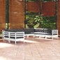 vidaXL 10-tlg. Garten-Lounge-Set mit Kissen Weiß Massivholz Kiefer vidaXL 10-tlg. Garten-Lounge-Set mit Kissen Weiß Massivholz Kiefer