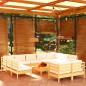 vidaXL 12-tlg. Garten-Lounge-Set mit Creme Kissen Massivholz Kiefer vidaXL 12-tlg. Garten-Lounge-Set mit Creme Kissen Massivholz Kiefer