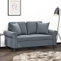 vidaXL 2-Sitzer-Sofa mit Zierkissen Dunkelgrau 120 cm Samt vidaXL 2-Sitzer-Sofa mit Zierkissen Dunkelgrau 120 cm Samt
