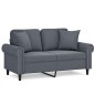 vidaXL 2-Sitzer-Sofa mit Zierkissen Dunkelgrau 120 cm Samt vidaXL 2-Sitzer-Sofa mit Zierkissen Dunkelgrau 120 cm Samt