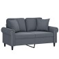 vidaXL 2-Sitzer-Sofa mit Zierkissen Dunkelgrau 120 cm Samt vidaXL 2-Sitzer-Sofa mit Zierkissen Dunkelgrau 120 cm Samt