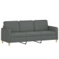 vidaXL 3-tlg. Sofagarnitur mit Kissen Dunkelgrau Stoff vidaXL 3-tlg. Sofagarnitur mit Kissen Dunkelgrau Stoff
