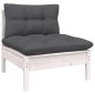 vidaXL 5-tlg. Garten-Lounge-Set mit Kissen Weiß Kiefernholz vidaXL 5-tlg. Garten-Lounge-Set mit Kissen Weiß Kiefernholz
