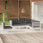 vidaXL 5-tlg. Garten-Lounge-Set mit Kissen Weiß Kiefernholz vidaXL 5-tlg. Garten-Lounge-Set mit Kissen Weiß Kiefernholz