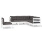 vidaXL 5-tlg. Garten-Lounge-Set mit Kissen Weiß Kiefernholz vidaXL 5-tlg. Garten-Lounge-Set mit Kissen Weiß Kiefernholz