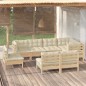 vidaXL 8-tlg. Garten-Lounge-Set mit Creme Kissen Massivholz Kiefer vidaXL 8-tlg. Garten-Lounge-Set mit Creme Kissen Massivholz Kiefer