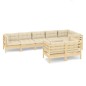 vidaXL 8-tlg. Garten-Lounge-Set mit Creme Kissen Massivholz Kiefer vidaXL 8-tlg. Garten-Lounge-Set mit Creme Kissen Massivholz Kiefer