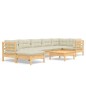 vidaXL 8-tlg. Garten-Lounge-Set mit Creme Kissen Massivholz Kiefer vidaXL 8-tlg. Garten-Lounge-Set mit Creme Kissen Massivholz Kiefer