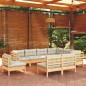 vidaXL 9-tlg. Garten-Lounge-Set mit Creme Kissen Massivholz Kiefer vidaXL 9-tlg. Garten-Lounge-Set mit Creme Kissen Massivholz Kiefer