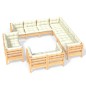 vidaXL 11-tlg. Garten-Lounge-Set mit Creme Kissen Massivholz Kiefer vidaXL 11-tlg. Garten-Lounge-Set mit Creme Kissen Massivholz Kiefer
