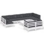 vidaXL 10-tlg. Garten-Lounge-Set mit Kissen Weiß Kiefer Massivholz vidaXL 10-tlg. Garten-Lounge-Set mit Kissen Weiß Kiefer Massivholz