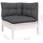 vidaXL 10-tlg. Garten-Lounge-Set mit Kissen Weiß Kiefer Massivholz vidaXL 10-tlg. Garten-Lounge-Set mit Kissen Weiß Kiefer Massivholz