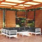 vidaXL 10-tlg. Garten-Lounge-Set mit Kissen Weiß Kiefernholz vidaXL 10-tlg. Garten-Lounge-Set mit Kissen Weiß Kiefernholz