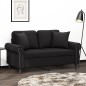 vidaXL 2-Sitzer-Sofa mit Zierkissen Schwarz 120 cm Samt vidaXL 2-Sitzer-Sofa mit Zierkissen Schwarz 120 cm Samt