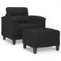 vidaXL Sessel mit Hocker Schwarz 60 cm Kunstleder vidaXL Sessel mit Hocker Schwarz 60 cm Kunstleder