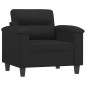 vidaXL Sessel mit Hocker Schwarz 60 cm Kunstleder vidaXL Sessel mit Hocker Schwarz 60 cm Kunstleder