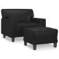 vidaXL Sessel mit Hocker Schwarz 60 cm Kunstleder vidaXL Sessel mit Hocker Schwarz 60 cm Kunstleder