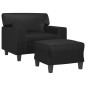 vidaXL Sessel mit Hocker Schwarz 60 cm Kunstleder vidaXL Sessel mit Hocker Schwarz 60 cm Kunstleder