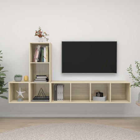 vidaXL 3-tlg. TV-Schrank-Set Sonoma-Eiche Holzwerkstoff