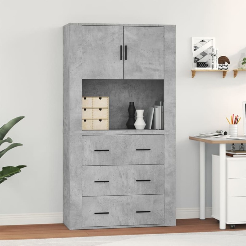 vidaXL Highboard Betongrau Holzwerkstoff vidaXL Highboard Betongrau Holzwerkstoff