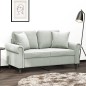 vidaXL 2-Sitzer-Sofa mit Zierkissen Hellgrau 120 cm Samt vidaXL 2-Sitzer-Sofa mit Zierkissen Hellgrau 120 cm Samt