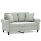vidaXL 2-Sitzer-Sofa mit Zierkissen Hellgrau 120 cm Samt vidaXL 2-Sitzer-Sofa mit Zierkissen Hellgrau 120 cm Samt