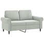 vidaXL 2-Sitzer-Sofa mit Zierkissen Hellgrau 120 cm Samt vidaXL 2-Sitzer-Sofa mit Zierkissen Hellgrau 120 cm Samt