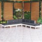 vidaXL 7-tlg. Garten-Lounge-Set mit Kissen Weiß Kiefernholz vidaXL 7-tlg. Garten-Lounge-Set mit Kissen Weiß Kiefernholz