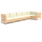 vidaXL 6-tlg. Garten-Lounge-Set mit Creme Kissen Kiefernholz vidaXL 6-tlg. Garten-Lounge-Set mit Creme Kissen Kiefernholz