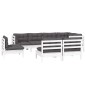 vidaXL 8-tlg. Garten-Lounge-Set mit Kissen Weiß Kiefer Massivholz vidaXL 8-tlg. Garten-Lounge-Set mit Kissen Weiß Kiefer Massivholz