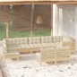 vidaXL 9-tlg. Garten-Lounge-Set mit Creme Kissen Massivholz Kiefer vidaXL 9-tlg. Garten-Lounge-Set mit Creme Kissen Massivholz Kiefer