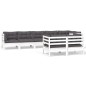 vidaXL 8-tlg. Garten-Lounge-Set mit Kissen Weiß Kiefer Massivholz vidaXL 8-tlg. Garten-Lounge-Set mit Kissen Weiß Kiefer Massivholz